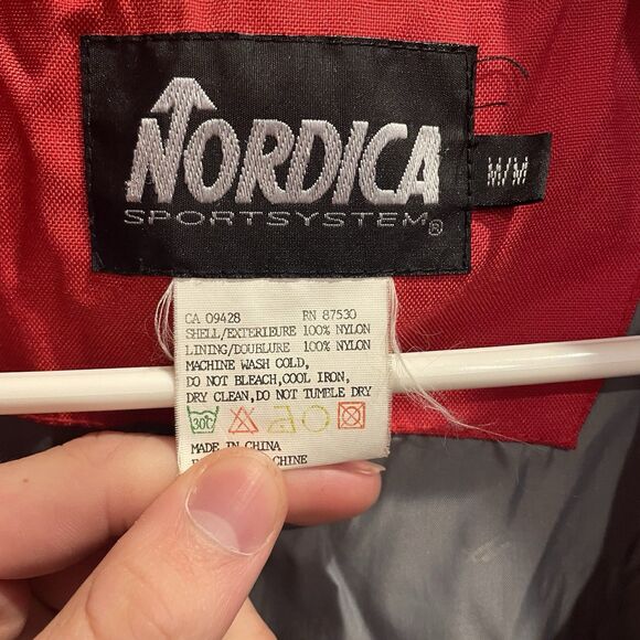 Vtg Classic NORDICA Sportsystem Men's Long Ski Snowboard Jacket M Black Red - Picture 7 of 9